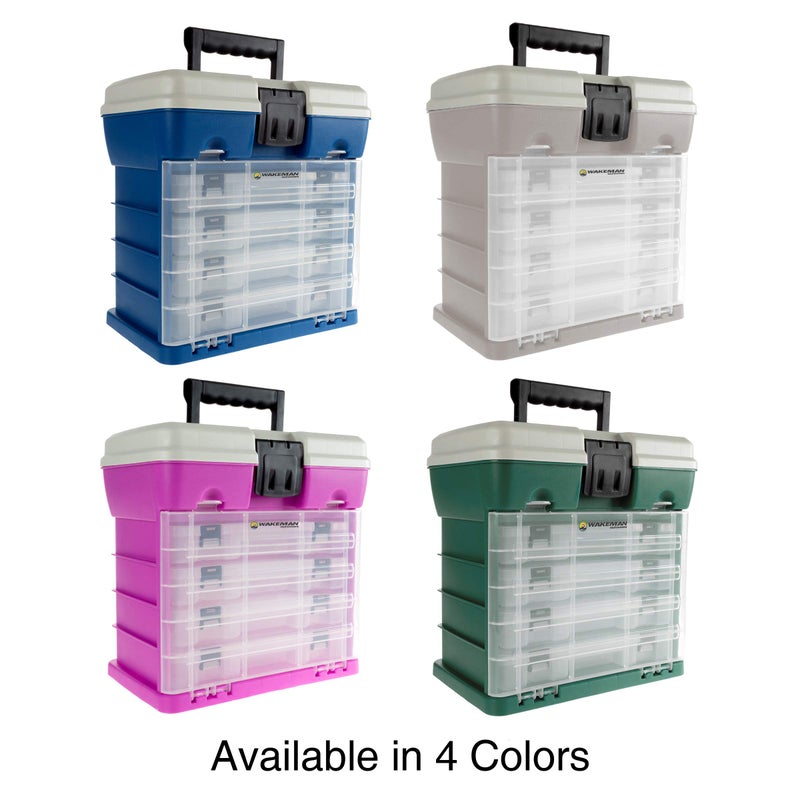 Wakeman Storage Tool Box Organizer - Utility Box with 4 Drawers and 19 Compartments for Camping Supplies and Fishing Tackle by Wakeman Outdoors (Green) - Image 5